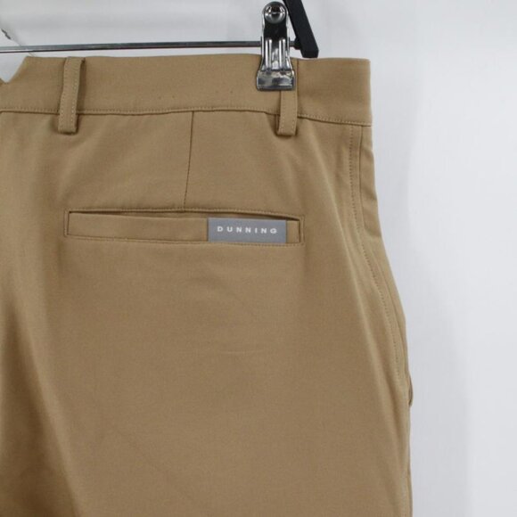 dunning pants Mens 32 everbest golf flat front tan pants stretch 34x32 - Picture 4 of 13